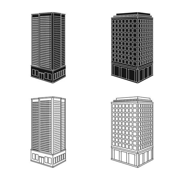 Objeto aislado de construcción y letrero de edificio. Conjunto de construcción e ilustración de vector de stock inmobiliario . — Archivo Imágenes Vectoriales