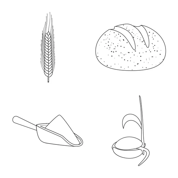 Illustration vectorielle du logo agricole et agricole. Collection d'icônes vectorielles agricoles et végétales pour le stock . — Image vectorielle