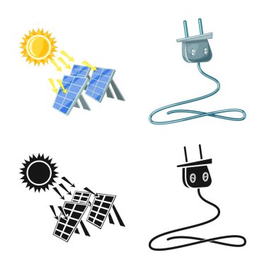 Yenilik ve teknoloji simge vektör Illustration. Yenilik ve hisse senedi için doğa vektör simge kümesi.