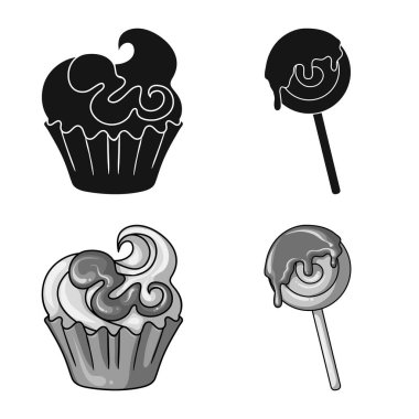 Şekerleme ve mutfak logo vektör Illustration. Şekerlemeler ve ürün stok vektör çizim.