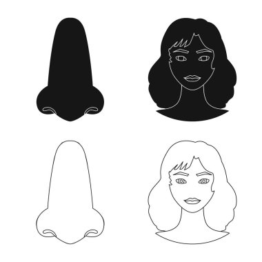 Vektör tasarımı bölümü ve vücut sembolü. Vücut ve anatomi hisse senedi vektör çizim topluluğu.