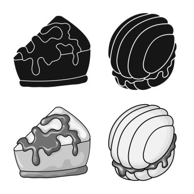 Şekerleme ve mutfak işareti vektör Illustration. Şekerleme ve ürün hisse senedi simgesi için web topluluğu.