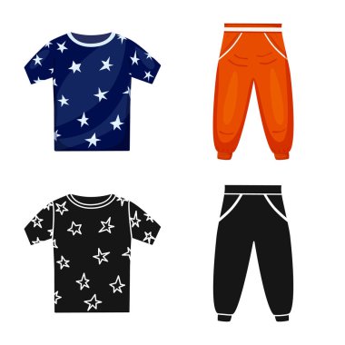 Moda ve giysi logo vektör Illustration. Moda ve pamuk stok vektör çizim seti.