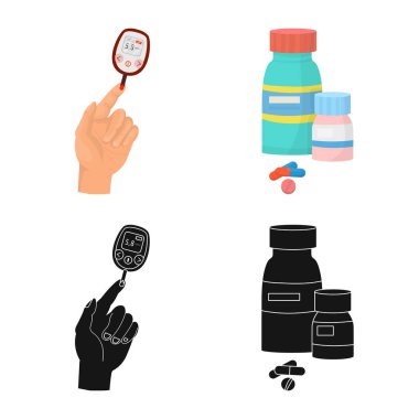 Diyet ve tedavi simgesi yalıtılmış nesne. Hisse senedi için diyet ve tıp vektör simge kümesi.