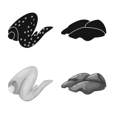 Ürün ve kümes hayvanları simge vektör Illustration. Ürün ve tarım hisse senedi vektör çizim seti.