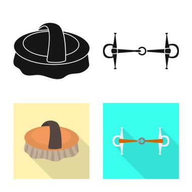 Ekipman ve Binicilik simge vektör Illustration. Web için ekipman ve rekabet hisse senedi simgesi kümesi.