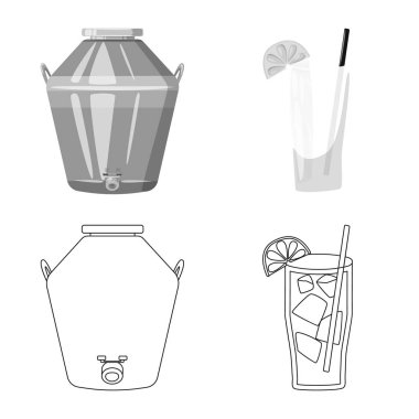 Kafe ve Latin logo vektör çizimi. Kafe ve web için ulusal hisse senedi simgesi.