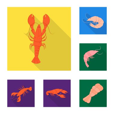 Meze ve deniz ürünleri simgesi yalıtılmış nesne. Meze ve okyanus hisse senedi vektör çizim topluluğu.