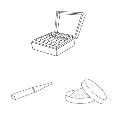 Sağlık ve nikotin işareti yalıtılmış nesne. Sağlık ve istatistik hisse senedi vektör çizim seti.