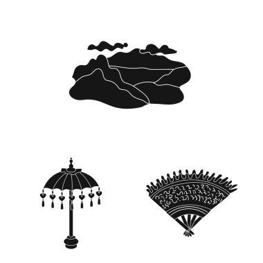 Vektör tasarımı ve geleneksel logo. Set ve bali stok vektör illüstrasyon.