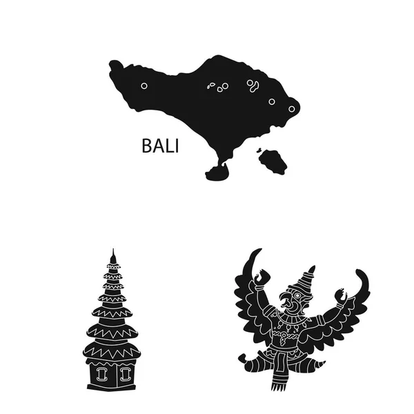 Vektor ilustrasi dan ikon tradisional. Set dari dan bali simbol stok untuk web . - Stok Vektor