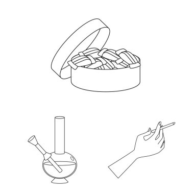 Sağlık ve nikotin simge vektör tasarımı. Sağlık ve istatistik hisse senedi vektör çizim seti.