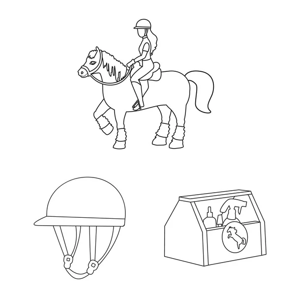 乗馬と馬術の孤立したオブジェクト。株式のベクトル アイコンを馬し、乗馬セット. — ストックベクタ