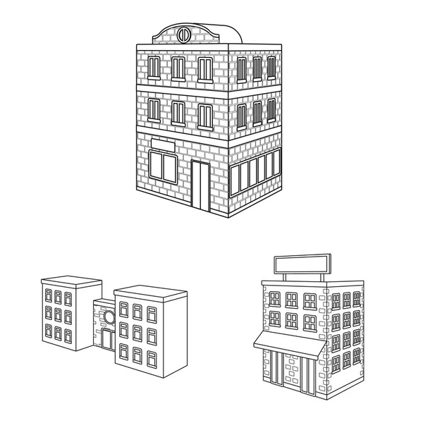 Vektorová ilustrace loga domova a bytu. Sada domácích a moderních vektorových ikon pro akcie. — Stockový vektor