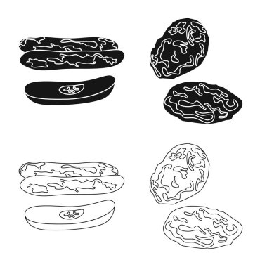 Gıda ve ham logo vektör tasarımı. Gıda ve doğa hisse senedi simgesi için web topluluğu.