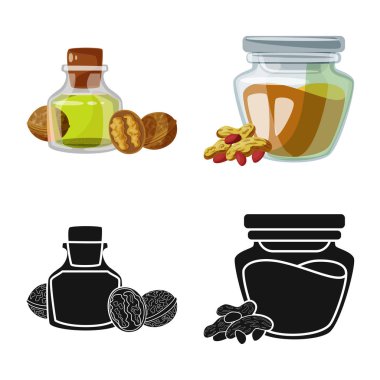 Sağlıklı ve sebze işareti vektör Illustration. Sağlıklı kümesi ve hisse senedi için tarım vektör simgesi.