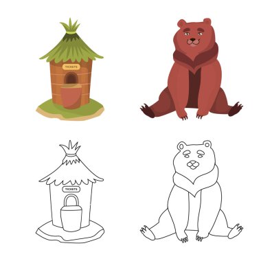 Doğa ve eğlence logo vektör tasarımı. Doğa ve eğlence hisse senedi vektör çizim seti.