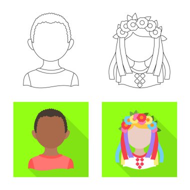 Kopyacı ve ikamet logo yalıtılmış nesne. Kopyacı ve kültür hisse senedi simgesi web için set.