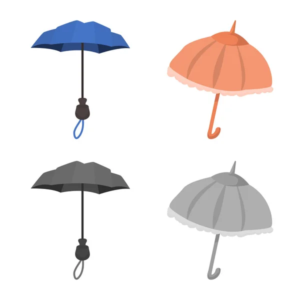 Objeto isolado de proteção e logotipo fechado. Conjunto de proteção e símbolo de estoque chuvoso para web . —  Vetores de Stock