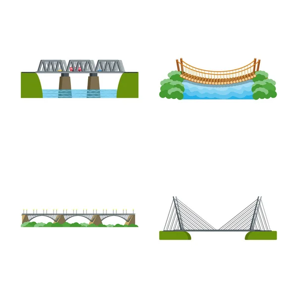 Projeto vetorial de pontes e símbolo de ponte. Coleta de pontes e símbolo de estoque de marco para web . —  Vetores de Stock