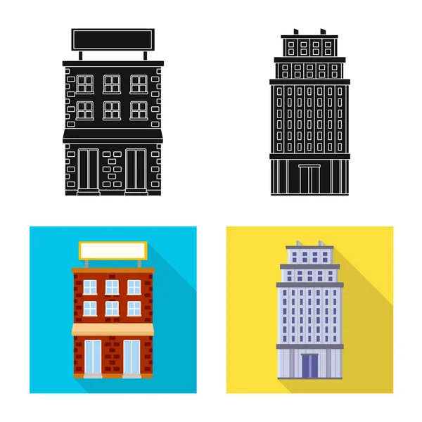 Diseño vectorial de letrero municipal y central. Conjunto de símbolos municipales y patrimoniales para web . — Archivo Imágenes Vectoriales