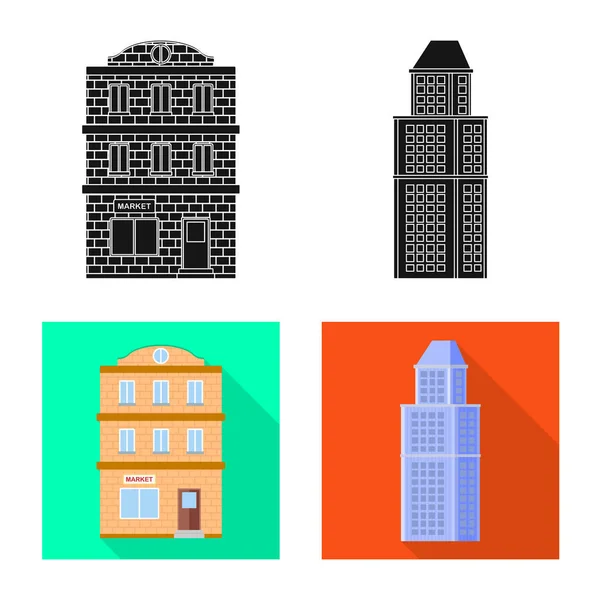 Diseño vectorial de símbolo municipal y central. Conjunto de símbolos municipales y patrimoniales para web . — Archivo Imágenes Vectoriales