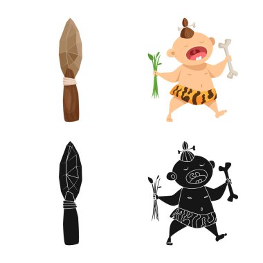 Evrim ve tarih öncesi simge vektör tasarımı. Web için evrim ve geliştirme hisse senedi simgesi kümesi.