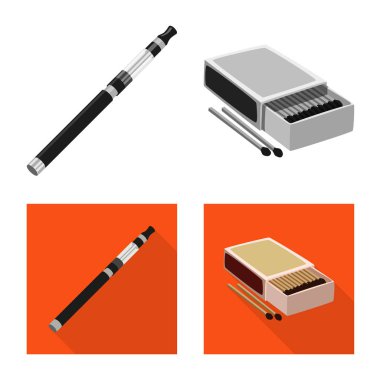 Çöp illüstrasyon vektör ve simge durdurmak. Hisse senedi için çöp ve alışkanlık vektör simge kümesi.