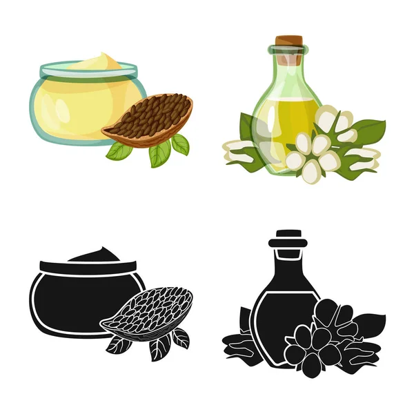 Illustration vectorielle du symbole sain et végétal. Collection de symboles de stock sain et agricole pour le web . — Image vectorielle