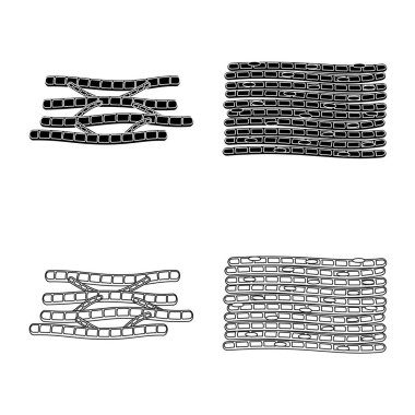 Lif ve kas logo vektör tasarımı. Set elyaf ve vücut hisse senedi vektör çizim.