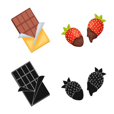 Gıda ve nefis simge vektör Illustration. Gıda ve hisse senedi için kahverengi vektör simge kümesi.