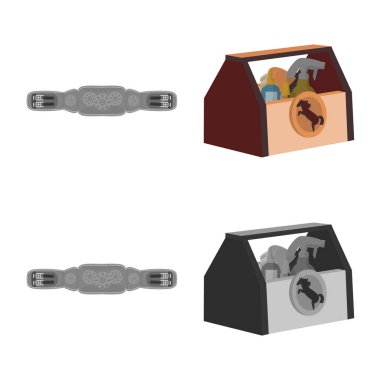 Ekipman ve binicilik simge vektör Illustration. Web için ekipman ve rekabet hisse senedi simgesi kümesi.