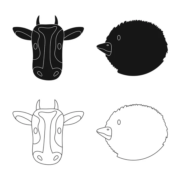 Vectorillustratie van landbouw en veeteelt-symbool. Set van landbouw en biologische voorraad vectorillustratie. — Stockvector