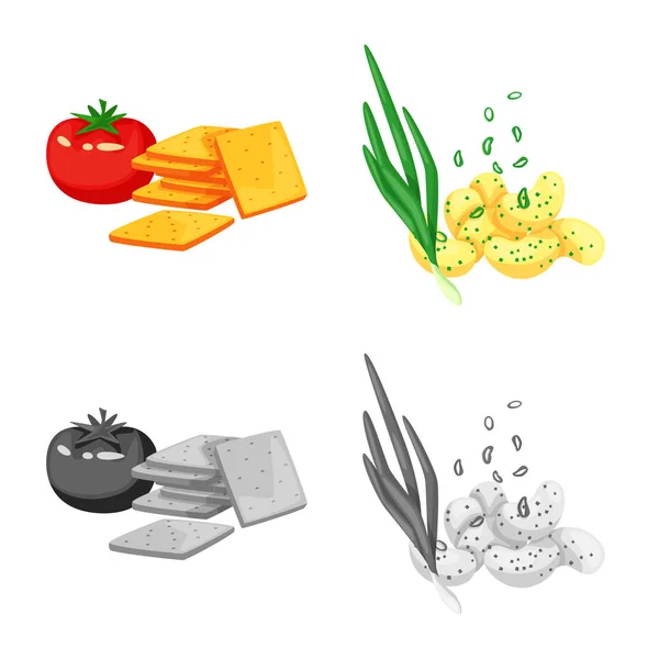 Diseño vectorial de sabor y signo seasonin. Conjunto de sabor y símbolo de stock orgánico para web . — Archivo Imágenes Vectoriales