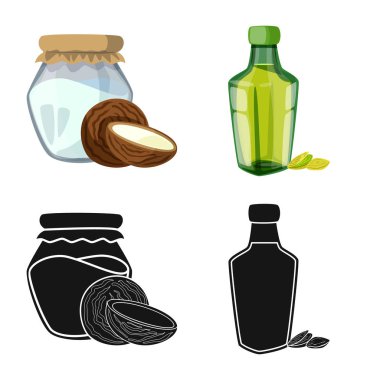 Sağlıklı ve sebze işareti vektör tasarımı. Sağlıklı kümesi ve web için tarım hisse senedi simgesi.