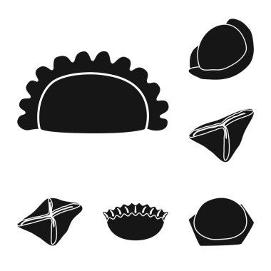 Mutfağın izole nesnesi ve meze sembolü. Mutfak koleksiyonu ve gıda stok vektör illüstrasyon.