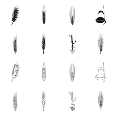 Tarım ve Tarım logosu yalıtılmış nesne. Tarım ve bitki hisse senedi vektör çizim seti.