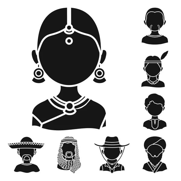 Vector ontwerp van persoon en cultuur logo. Verzameling van persoon en race vector pictogram voor voorraad. — Stockvector