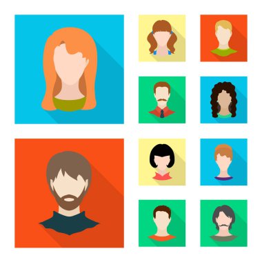 Avatar ve kukla logosu vektör tasarımı. Web için avatar ve şekil stok sembolü seti.