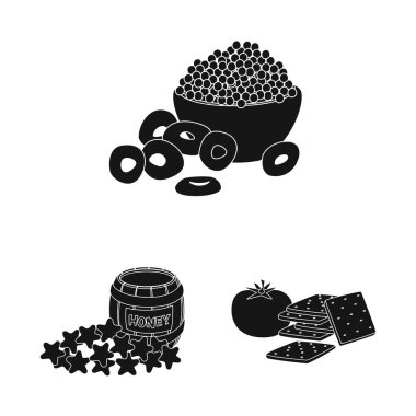 Madde ve organik logo vektör illüstrasyon. Web için bileşen ve ürün stok sembolü kümesi.