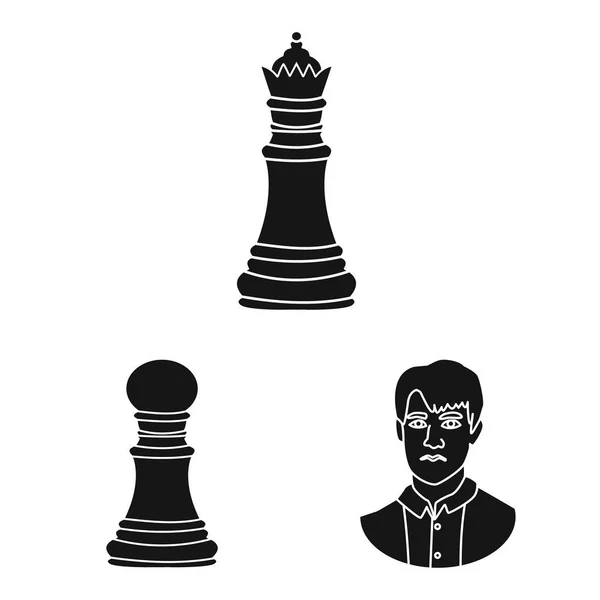 Rainha negra no fundo da silhueta do tabuleiro de xadrez. projeto