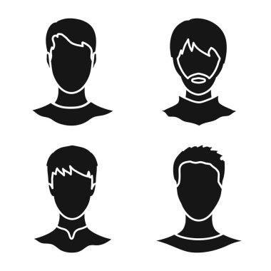 Vektör Illustration karakter ve profil simgesi. Karakter ve web için kukla hisse senedi simgesi toplama.