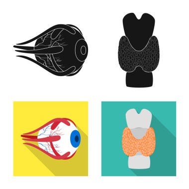 Biyoloji ve bilimsel simge vektör Illustration. Biyoloji ve laboratuvar hisse senedi vektör çizim seti.