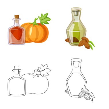 Sağlıklı ve sebze işareti vektör tasarımı. Sağlıklı kümesi ve web için tarım hisse senedi simgesi.