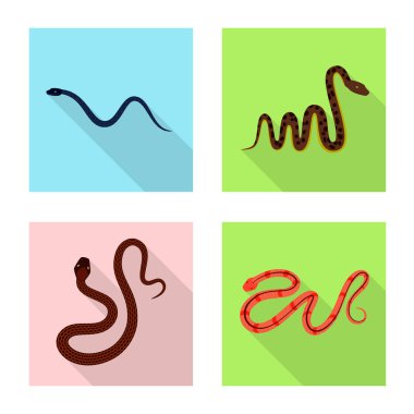 İzole işareti cilt ve sürüngen nesne. Cilt ve tehlike hisse senedi vektör çizim seti.