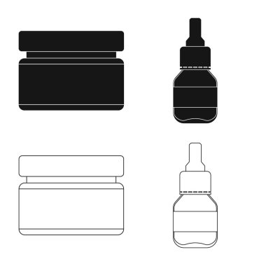 Perakende ve sağlık sembol vektör tasarımı. Perakende ve sağlık hisse senedi vektör çizim seti.
