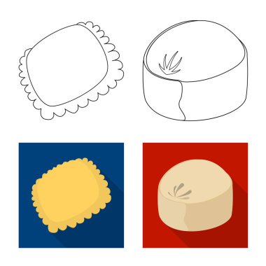 Ürünler ve pişirme simge vektör tasarımı. Ürünler ve hisse senedi için meze vektör simge koleksiyonu.