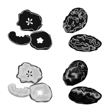 Gıda ve ham simge vektör Illustration. Gıda ve doğa hisse senedi vektör çizim seti.