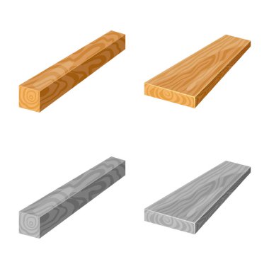 Ağaç ve ham simge vektör tasarımı. Web için ağaç ve inşaat hisse senedi simgesi kümesi.