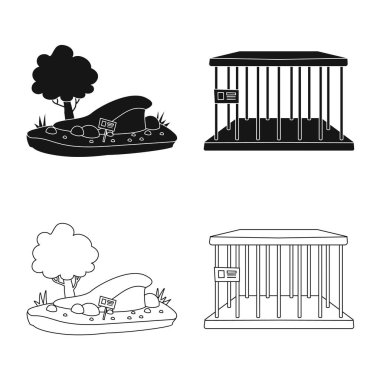 Doğa ve Eğlence logosu yalıtılmış nesne. Web için doğa ve eğlence hisse senedi simgesi kümesi.